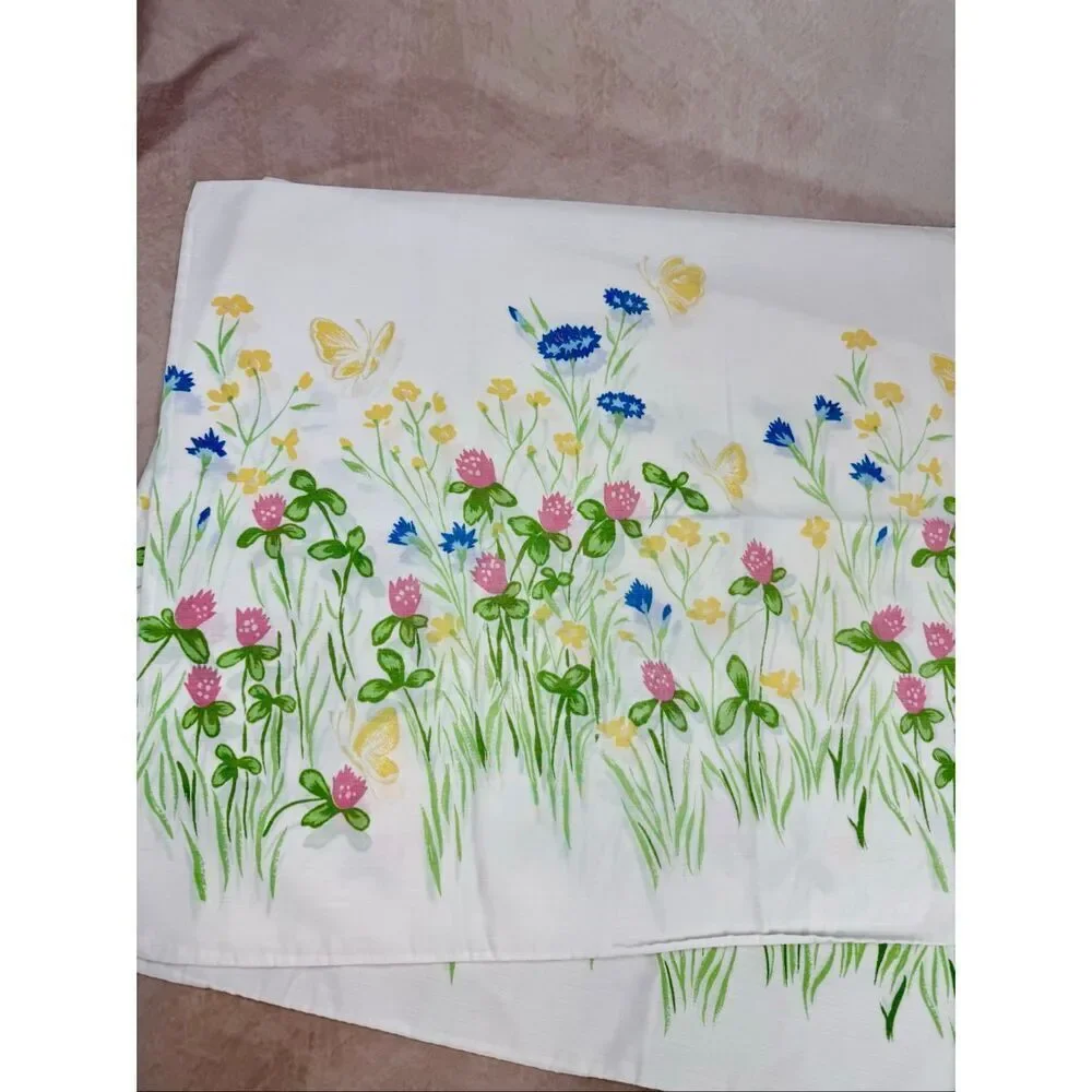 Vintage Floral Pillowcase Set Butterflies 20x30” Burlington